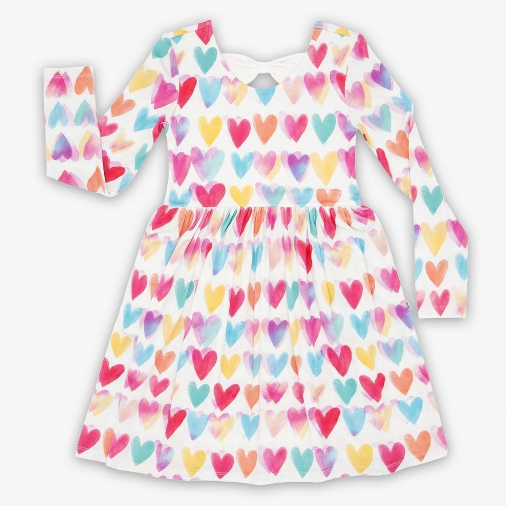 NWT Little Sleepies Watercolor Love Skater Dress